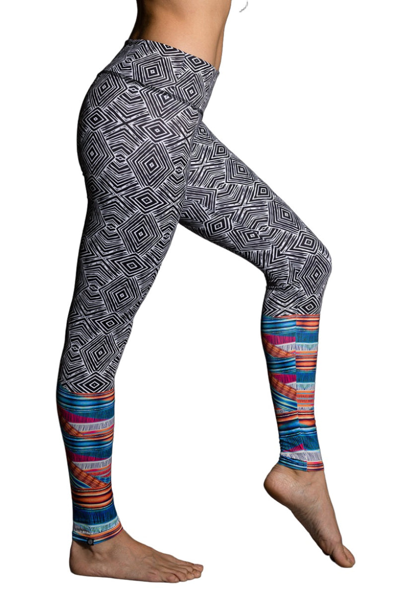 Onzie Hot Yoga Graphic Leggings 229 - Tribal Effect - Side View