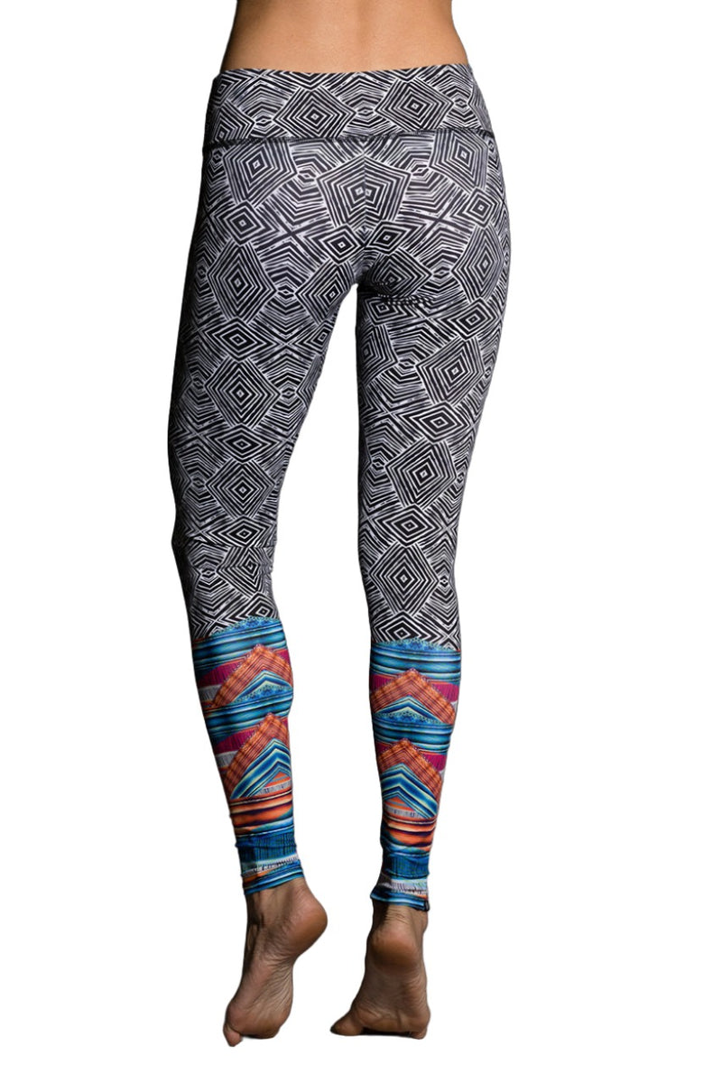 Onzie Hot Yoga Graphic Leggings 229 - Tribal Effect - Back View