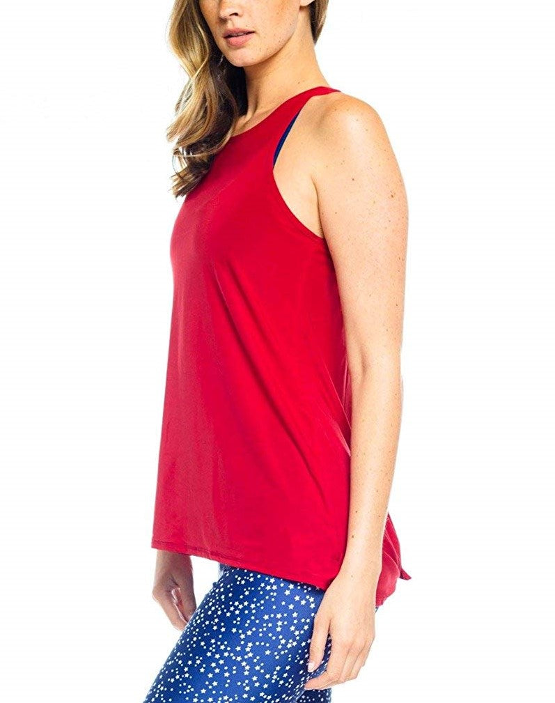 Onzie Hot Yoga 3109 Tie Back Tank One Size - Red - Side View