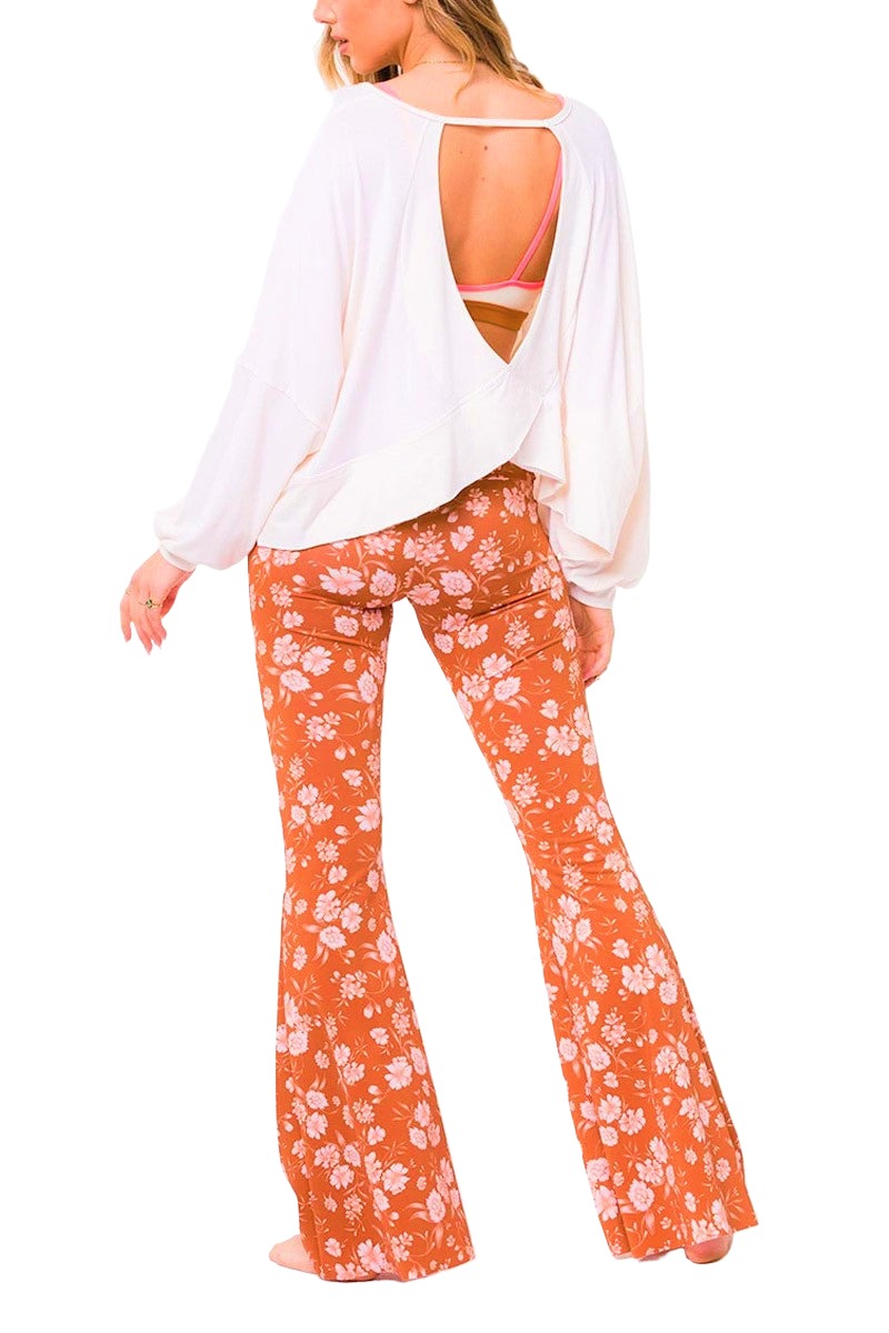Onzie Flare Pant 2045 - White - Back View