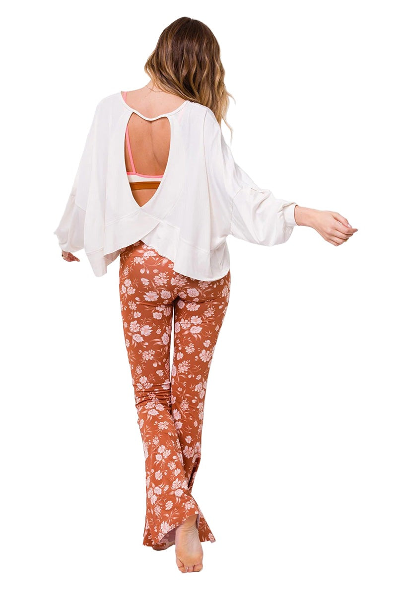 Onzie Flare Pant 2045 - White - Back View