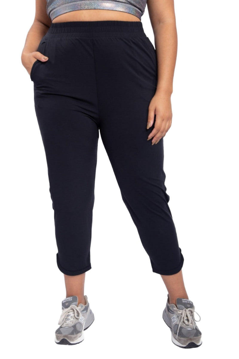 Mono B Athleisure Joggers with Curved Notch Hem AP-A057 and Plus