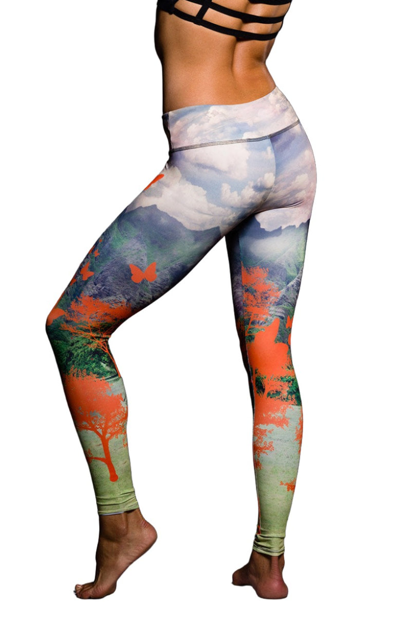 Onzie Hot Yoga Graphic Leggings 229 - Freefly - Back View
