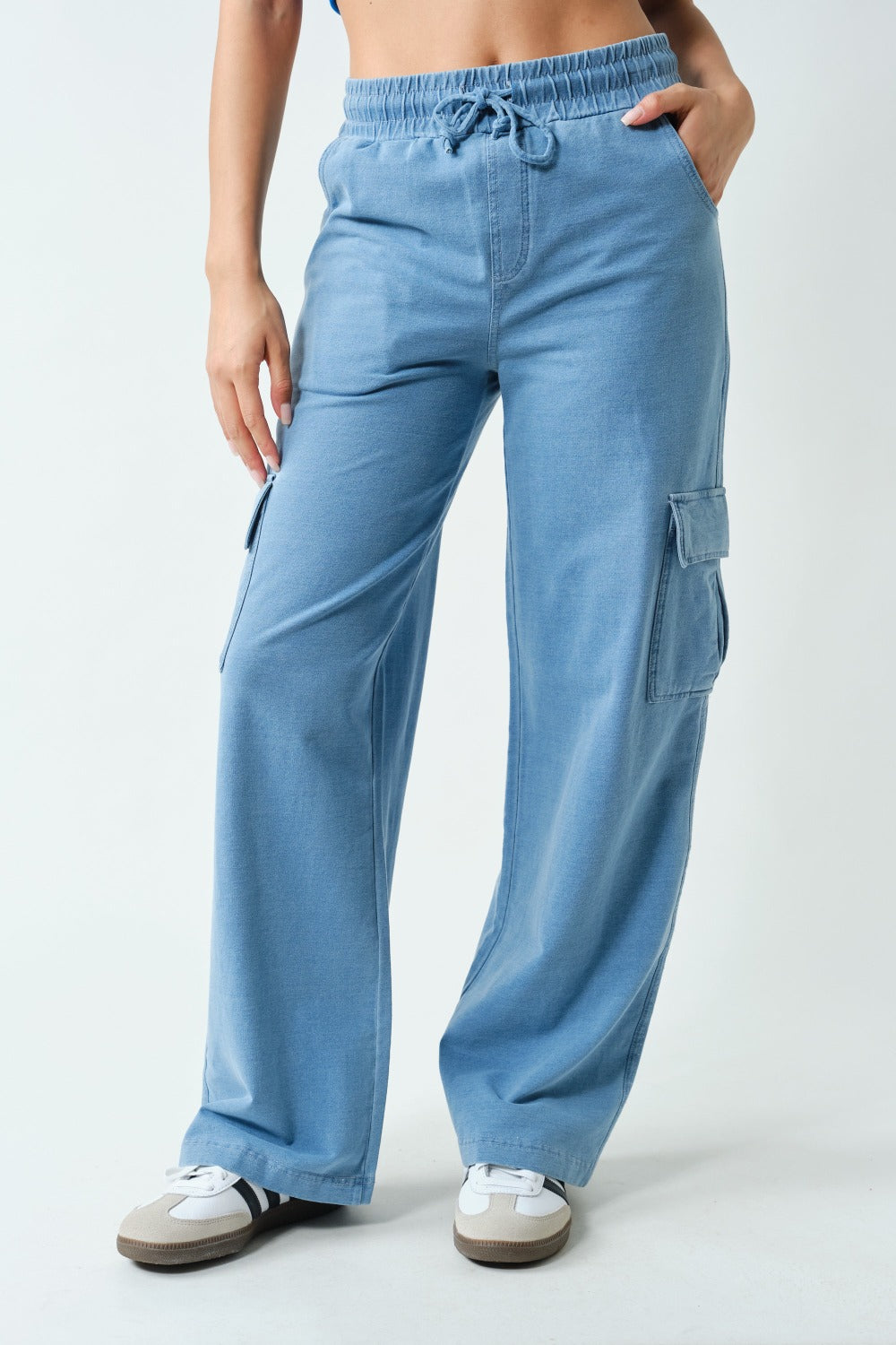 Mono B Mineral Wash Wide Leg Cotton Cargo Pants KPR12236 – Fitness
