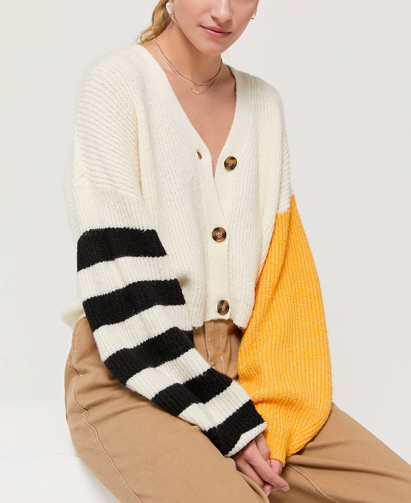 Last Chance! TMD Ivory/Gold Piper Balloon Sleeve Cardigan