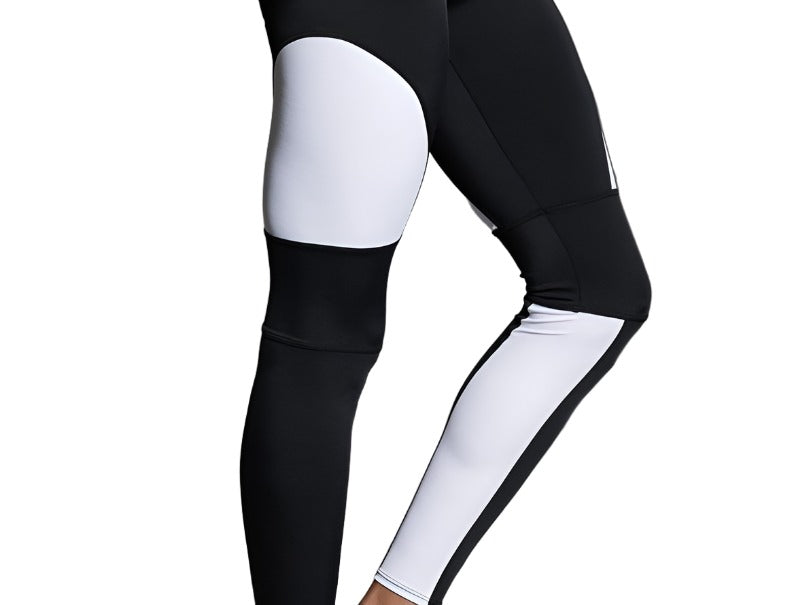 Onzie Hot Yoga Moto Pants Legging 279 - Black/White - Rear View
