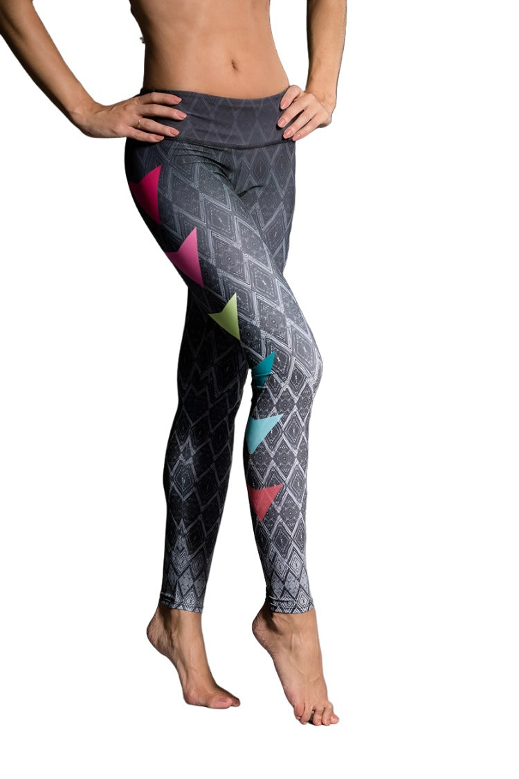 Onzie Hot Yoga Graphic Leggings 229 - Side pop - front view