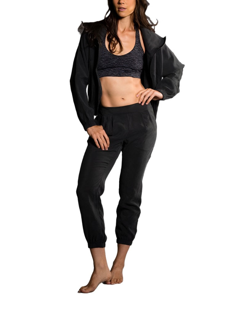Onzie Hot Yoga Woven Jogger Pant 2019 - Black - front view