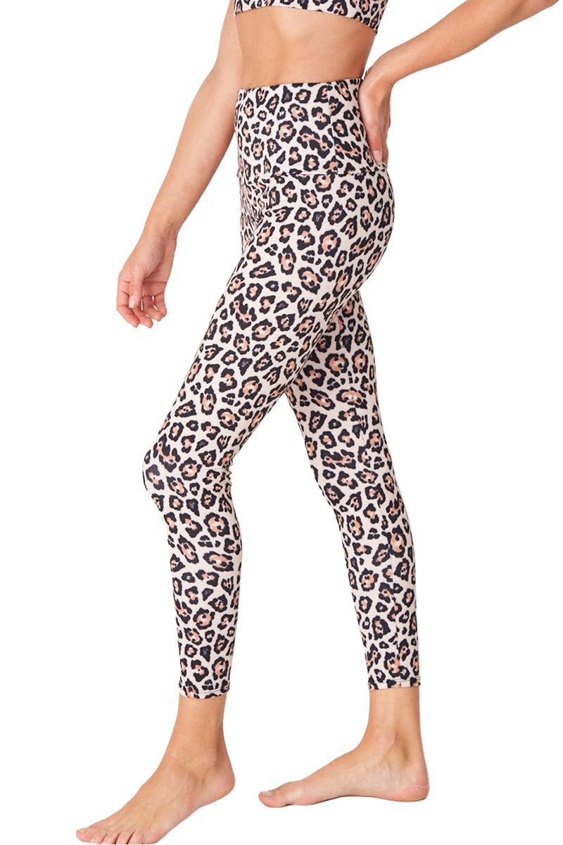 Onzie Flow Highrise Basic Midi 2029 - Gold Chetah - Side View
