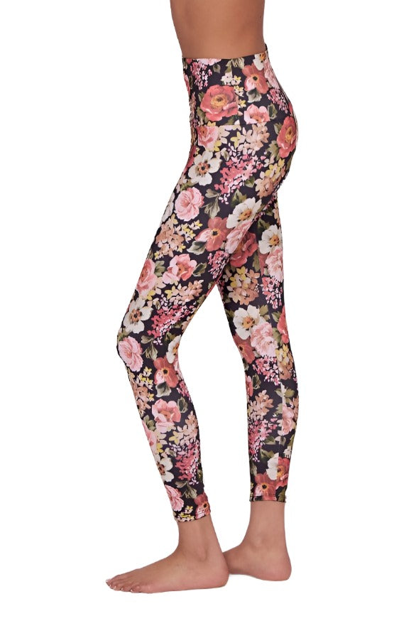 Onzie Flow Highrise Basic Midi 2029 and Plus - Dahlia Floral - Side View
