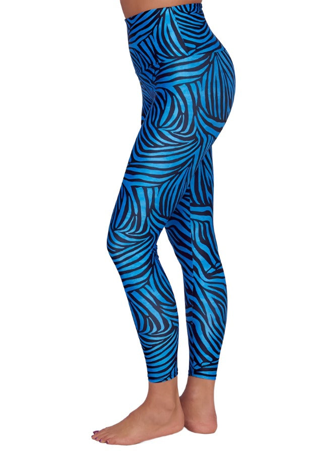 Onzie Flow Highrise Basic Midi 2029 and Plus - Blue Lagoon - Side View