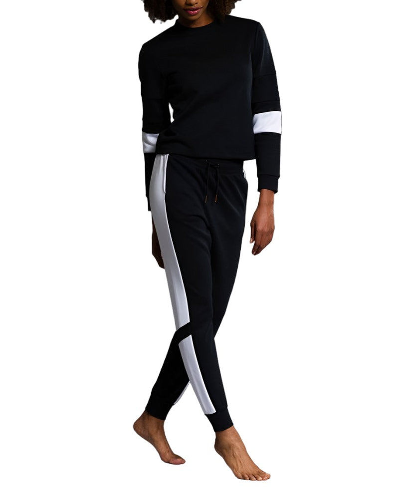 Onzie Yoga New Color Blocked Sweat Pant 2037 - Black - Front Full View