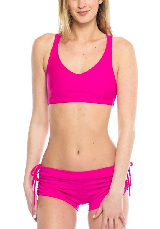 Onzie Hot Yoga Weave Bra Top 3054 - Summer Rose - front view