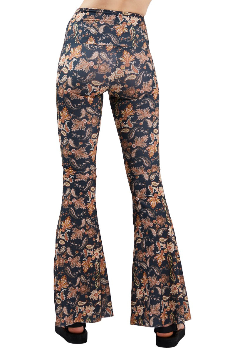 Onzie Flare Pant 2045 - Golden Paisley - rear view