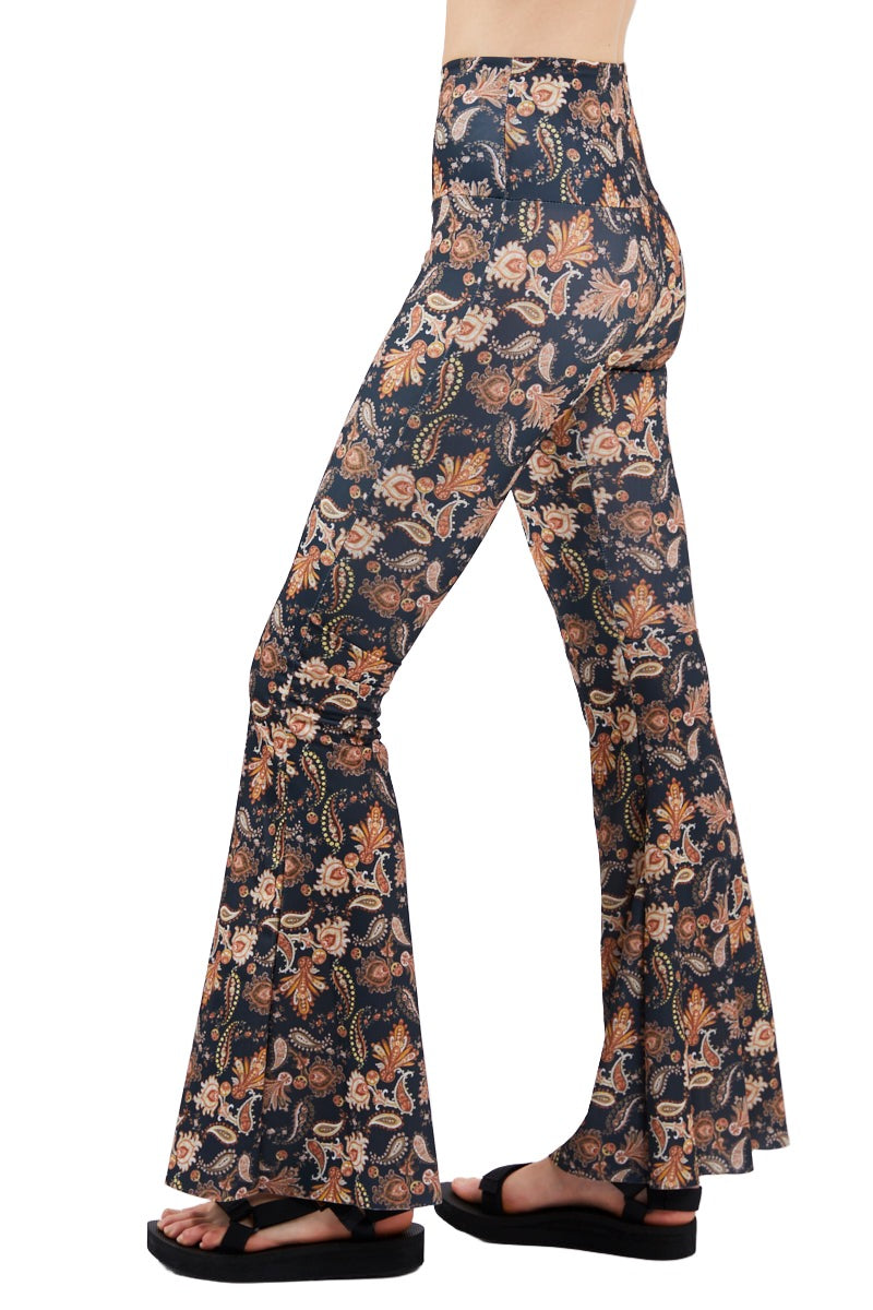 Onzie Flare Pant 2045 - Golden Paisley - side view