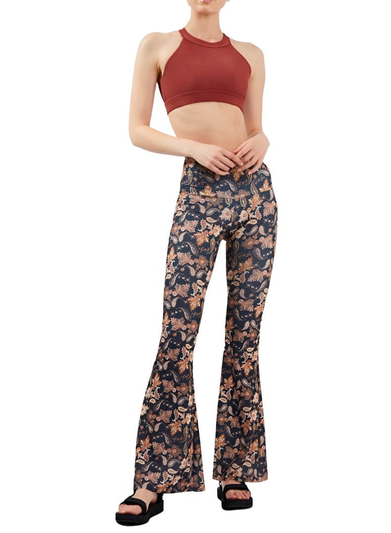 Onzie Flare Pant 2045 - Golden Paisley - front view