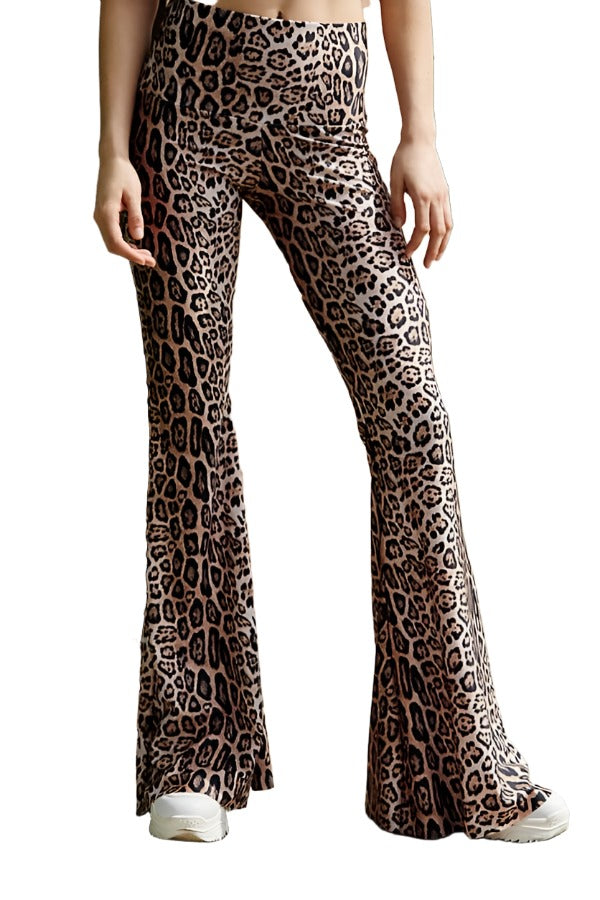 Onzie Flare Pant 2045 - Leopard - front view