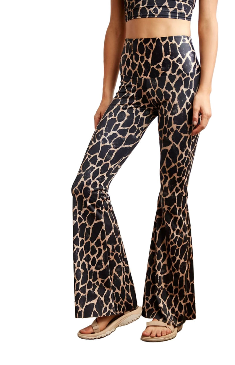 Onzie Flare Pant 2045 - Giraffe - front view
