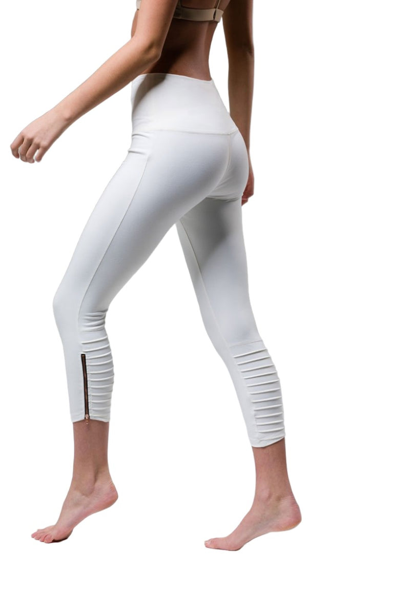 Onzie Pleated Legging 2072 - Ivory - side alt view