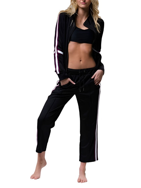 Onzie Yoga Flow Tract Pant 2074 Black/Aubergine - front view