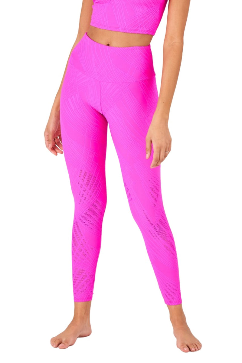 Onzie Selenite 7/8 Midi Legging 2083 - Knock Out Pink - Front View