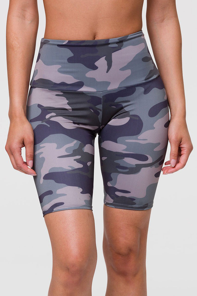 Onzie High Rise Bike Shorts 2225 - Combat Camo - Front View