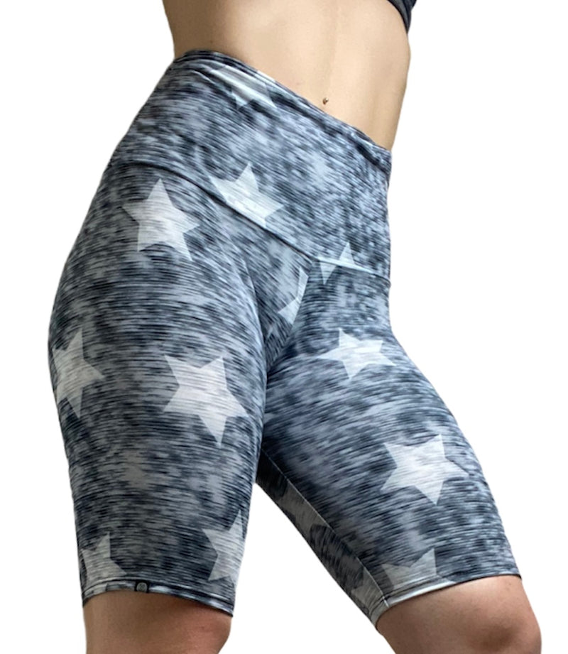 Onzie High Rise Bike Shorts 2225 - Heather Stars - front view