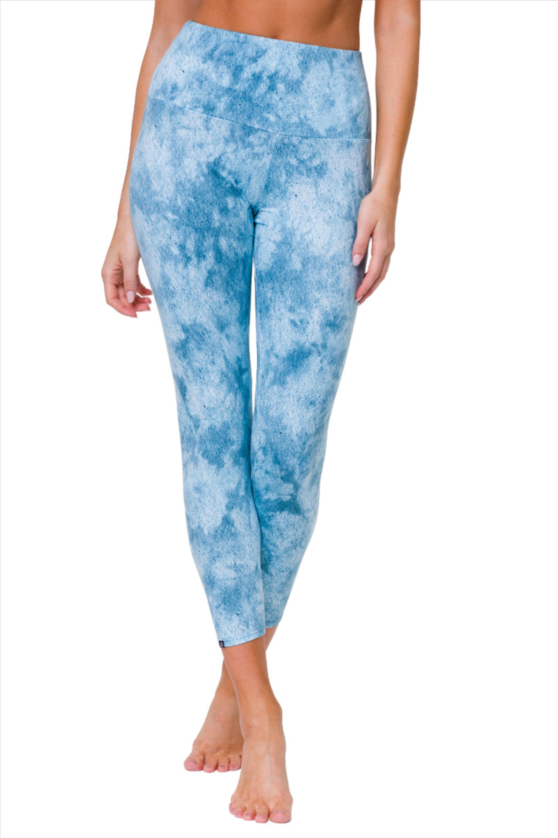 Onzie Sustainable Soul Graphic High Rise Midi Legging 2246 - Water - front view