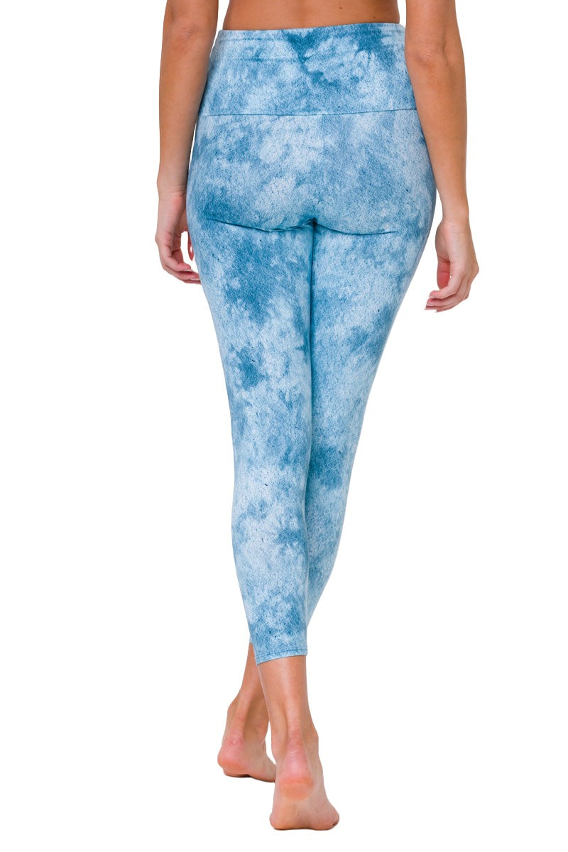 Onzie Sustainable Soul Graphic High Rise Midi Legging 2246 - Blue Hero - rear view