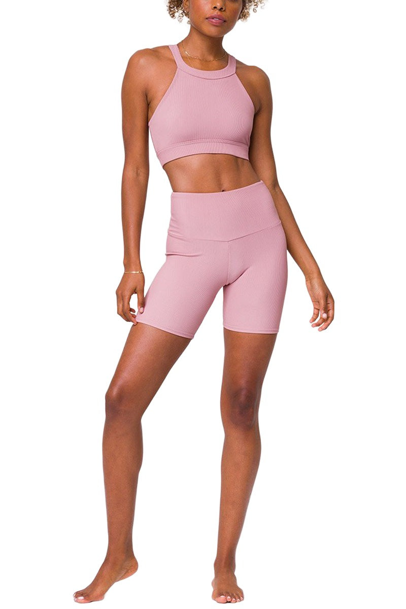 Low Cut Ribbed Crop Top & Cycling Shorts Set - Buy Fashion Wholesale in The  UK