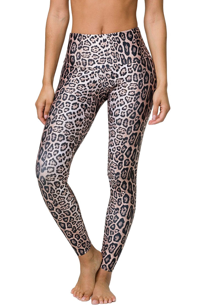Onzie Hot Yoga High Rise Legging 228 - Leopard - front view