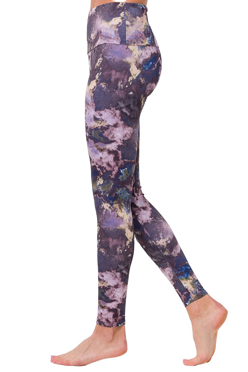 Onzie Hot Yoga High Rise Legging 228 - Purple Marble - side view