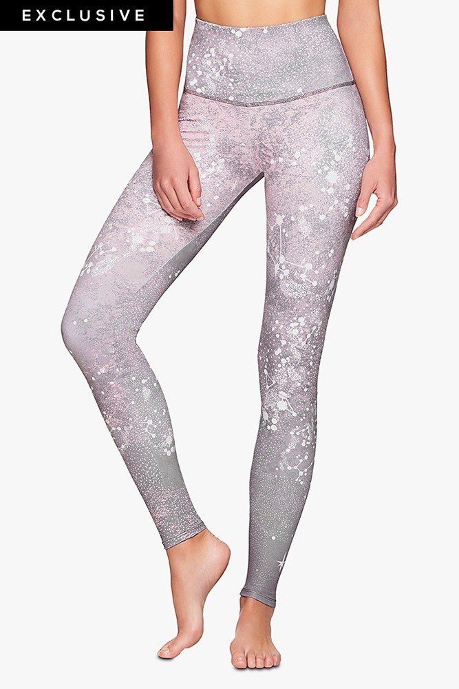 Onzie Hot Yoga High Rise Legging 276 - Grey Constellation - front view