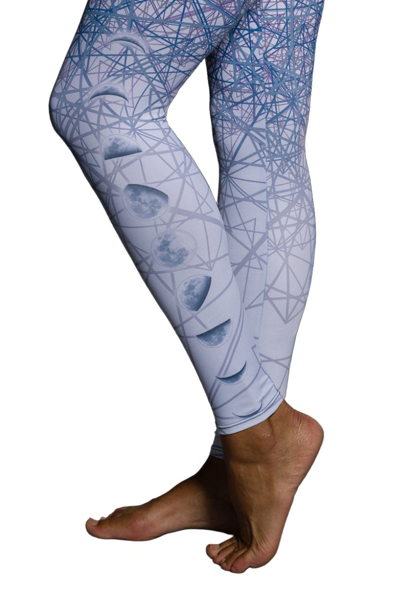 Onzie Hot Yoga Graphic Leggings 229 - Luna White - Rear View