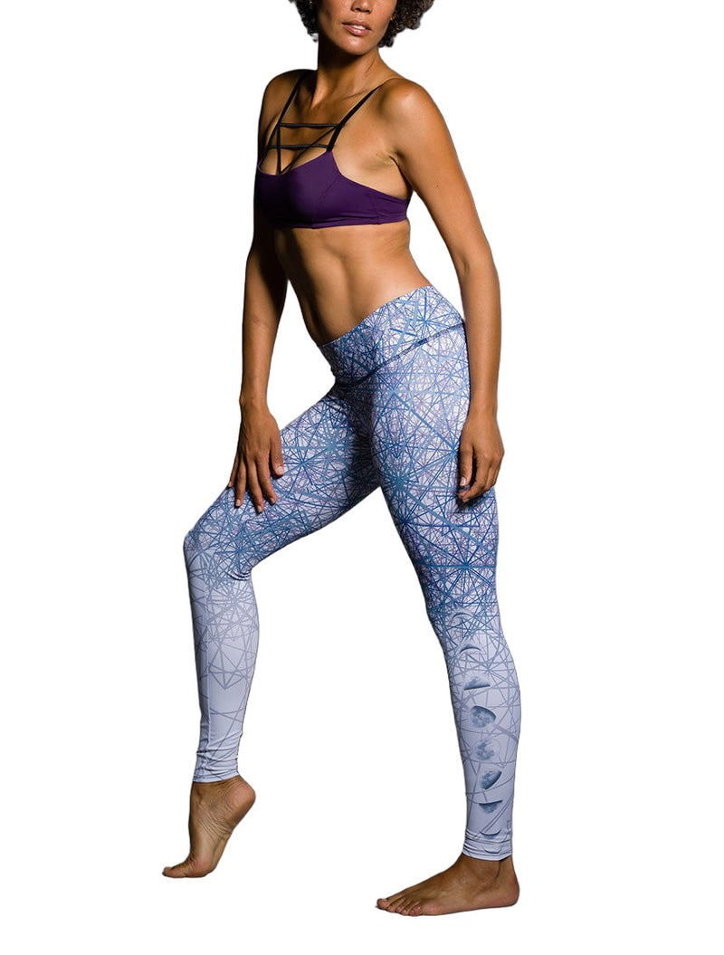 Onzie Hot Yoga Graphic Leggings 229 - Luna White - Front Full View