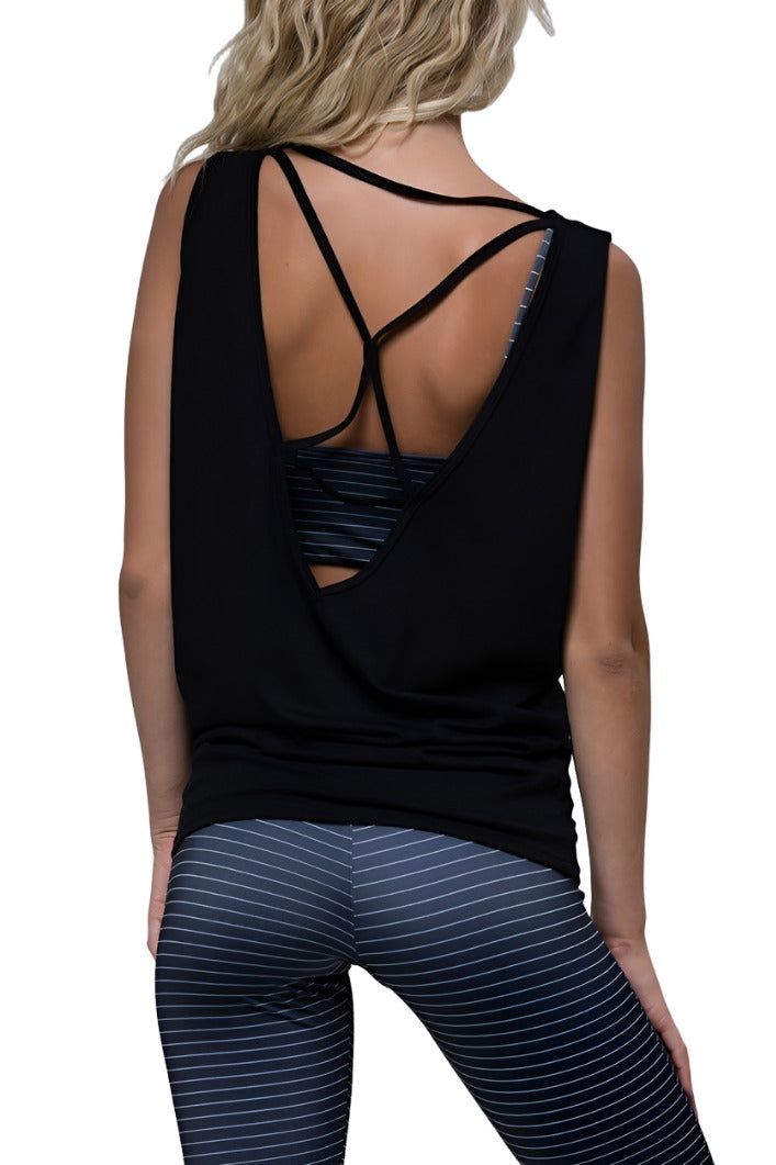 Onzie Hot Yoga Yama Top 3065 - Black - front view
