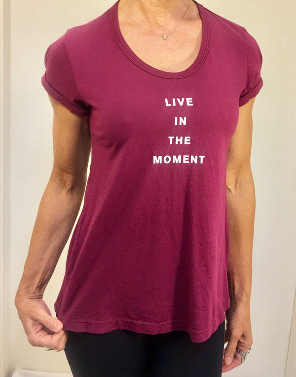 T.LA Live In The Moment T-Shirt - Berry - front view