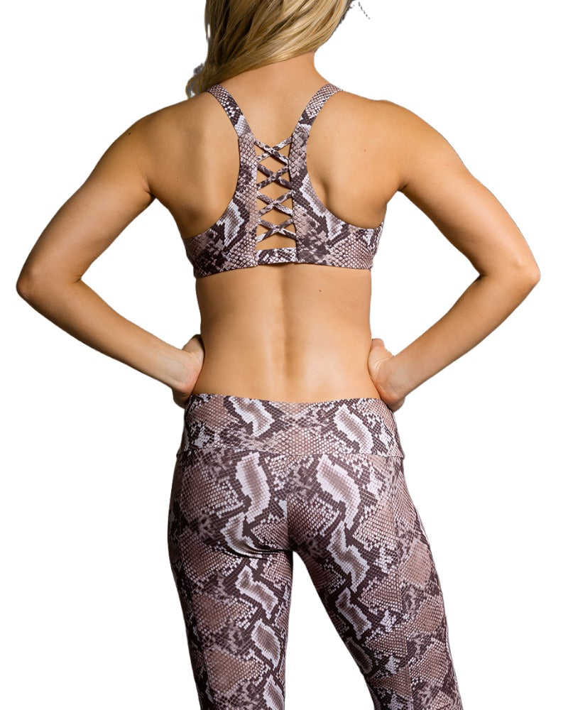 Onzie Hot Yoga Weave Bra Top 3054 - Mamba - rear view