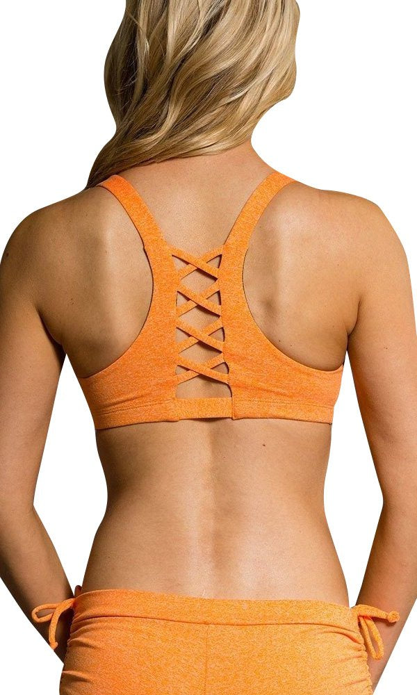 Onzie Yoga Weave Bra Top 3054 Lace up Back