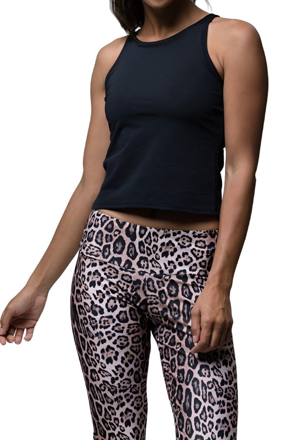 Onzie Hot Yoga Power Tank 3101 - Black - front view