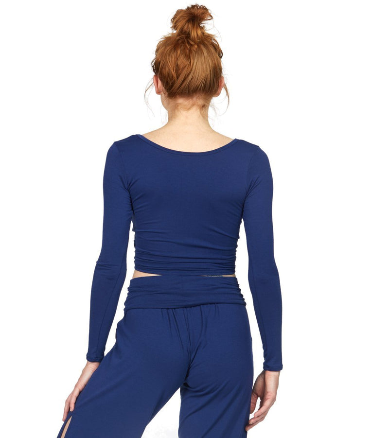 Onzie Long Sleeve Knot Top 3705 - Thunder - rear view