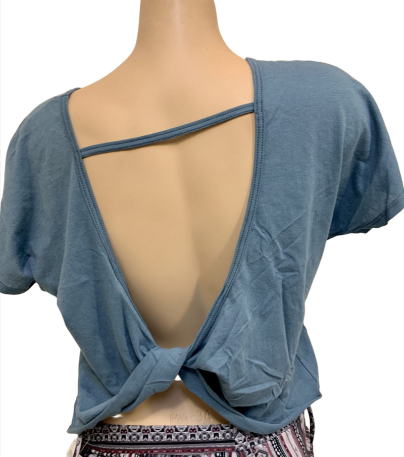 Onzie Hot Yoga Swing Back Top 3707 - Pewter - rear view