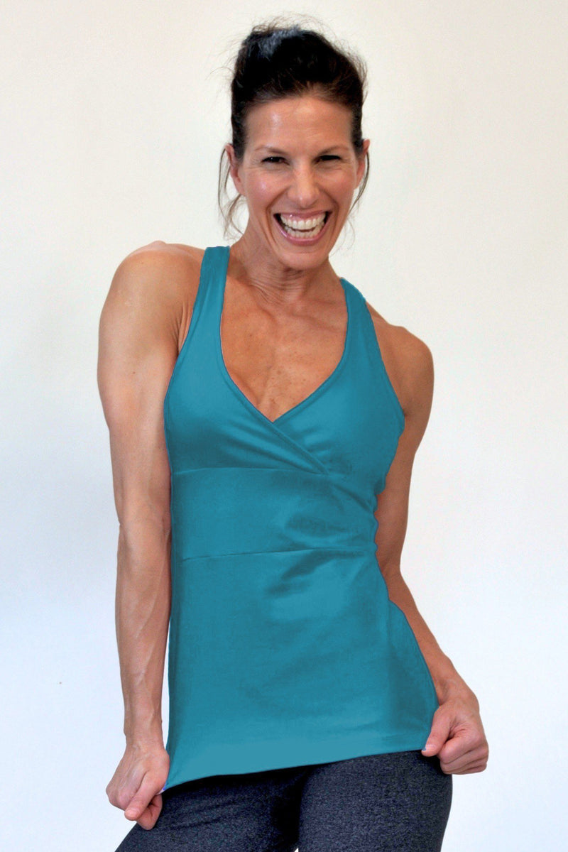 One Step Ahead Cross Padded Long Top 2011 - Turquoise - front view