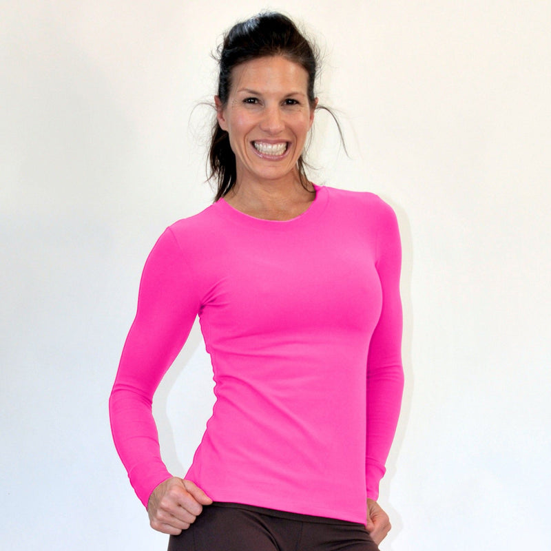 One Step Ahead Crew Neck Long Sleeve Top 2010 - Fuschia - front view