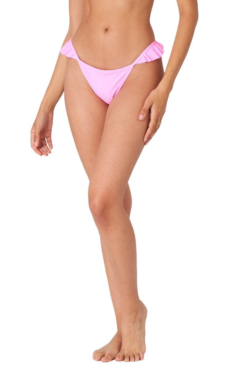 Onzie Yoga Le Femme Swim Bikini Bottom 6003 - Bubble Gum Pink - Front View