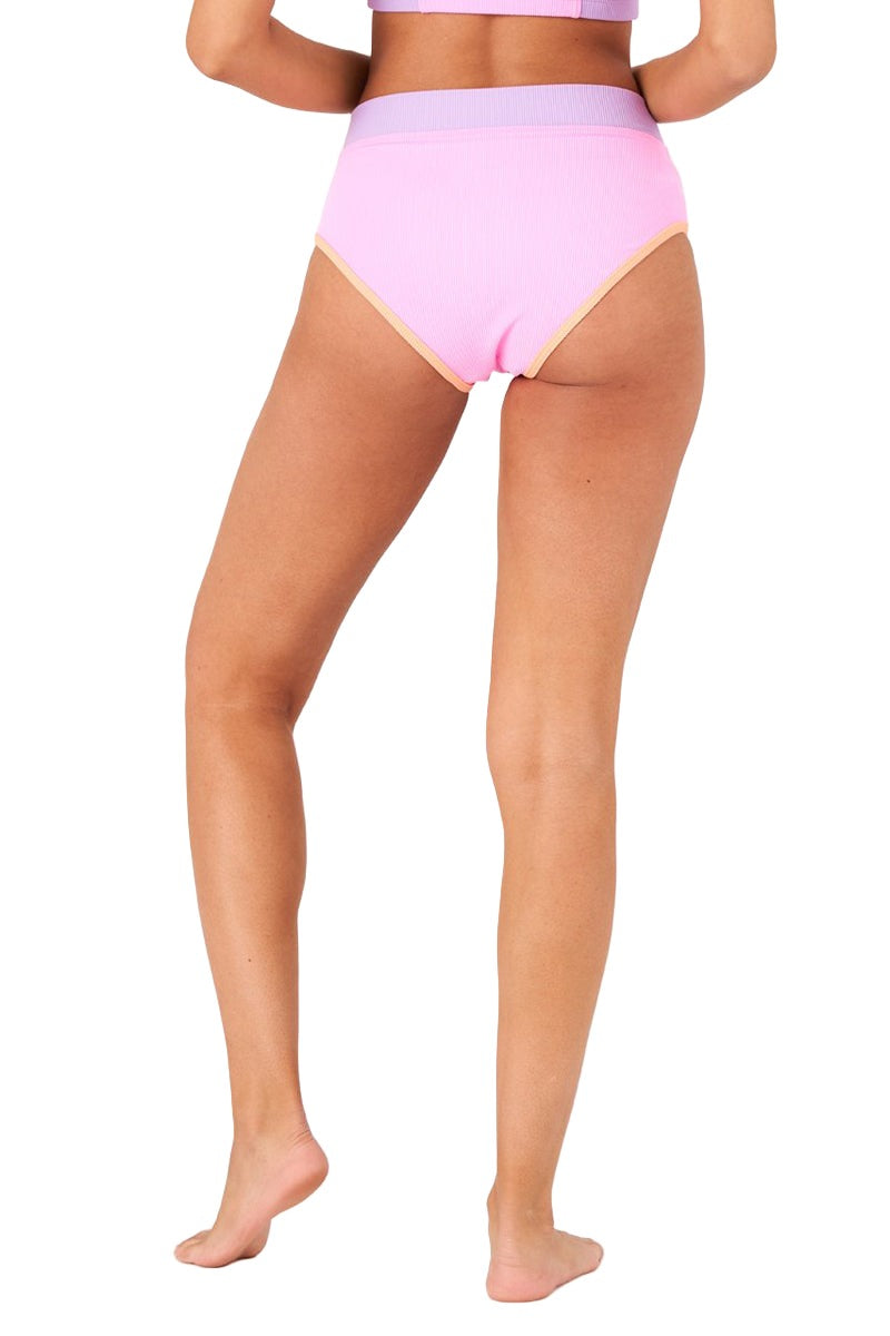 Onzie Yoga Le Femme Swim Bikini 6004 - Bubblegum Pink/Cantaloupe - Back View