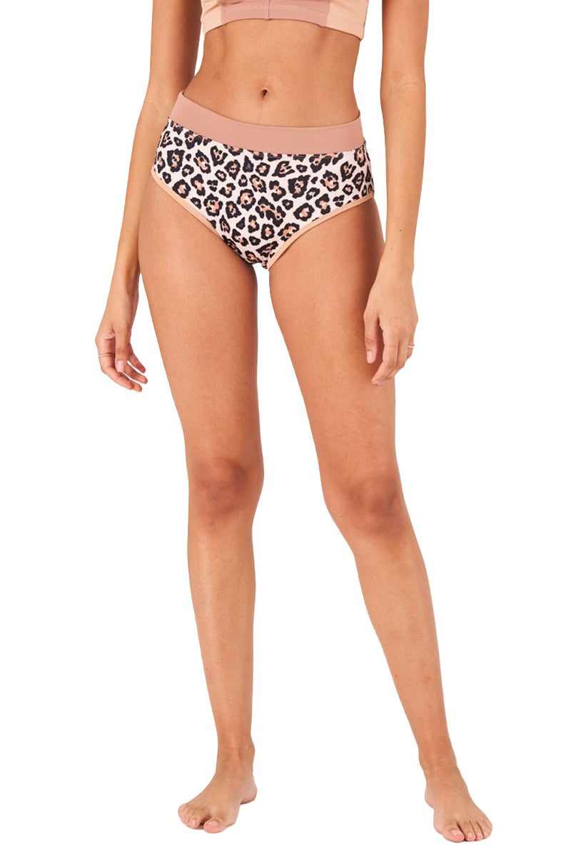 Onzie Yoga Le Femme Swim Bikini 6004 - Gold Cheetah - Front View2
