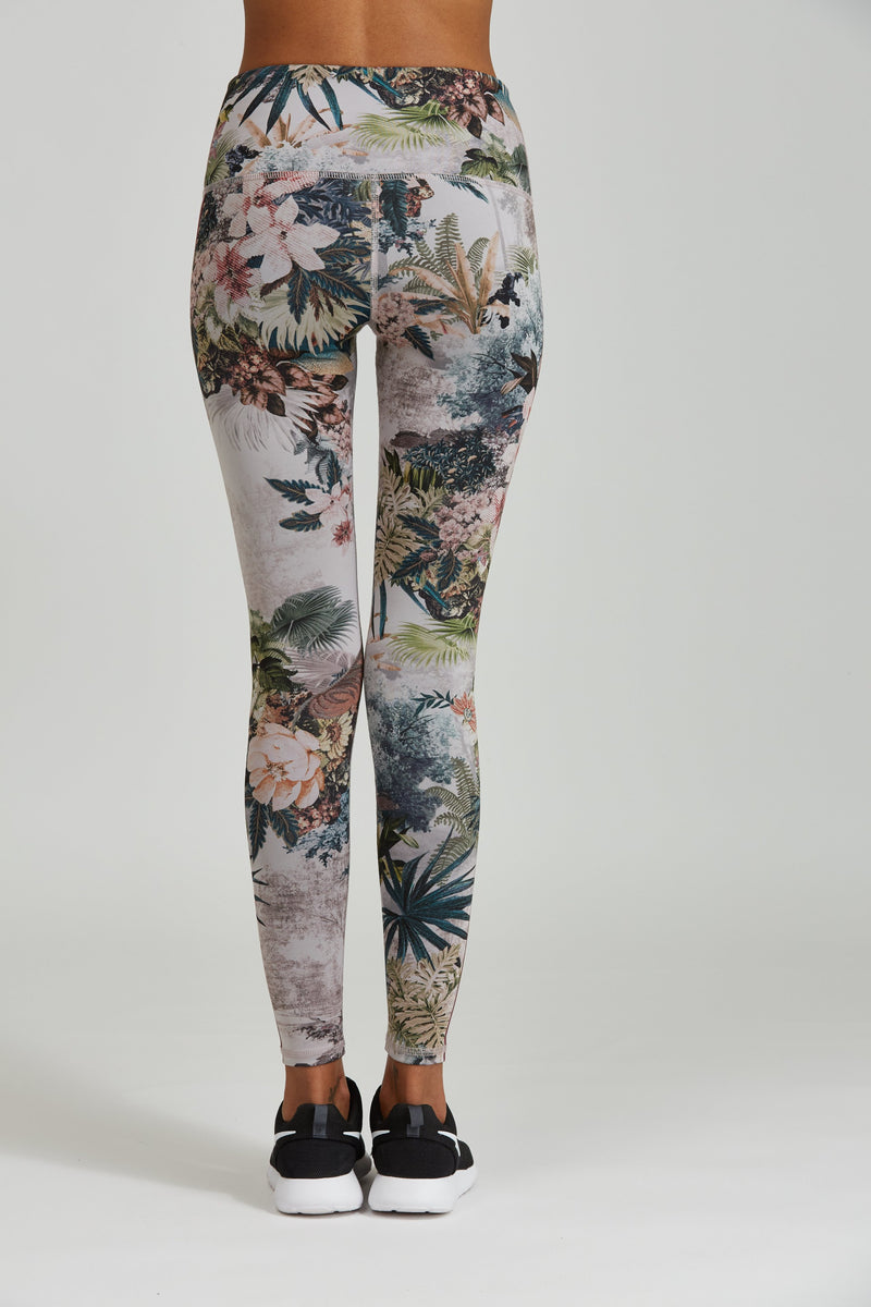 Noli Yoga Milano Legging Tropical Print - Milano Flower -  rear view