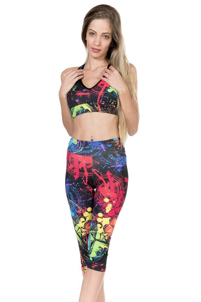 Last Chance! Margarita Activewear Butterfly Fitted Capri 302T