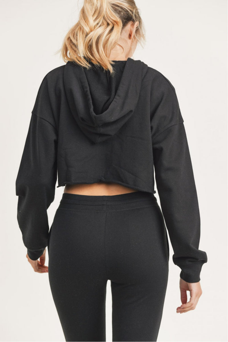 Mono B French Terry Cropped Zip Up Hoodie 9755